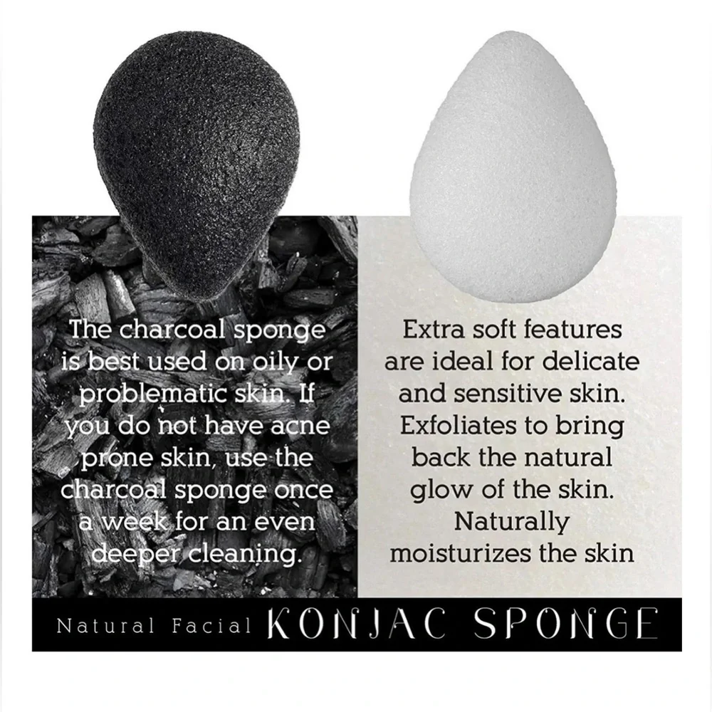 🏷️‼️5/$25🏷️‼️🖤PURSONIC🖤Natural Facial Konjac Sponge Duo Set/NIB